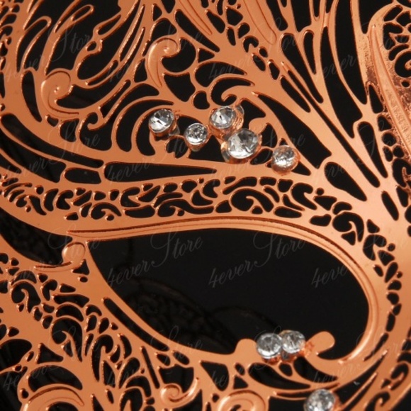 Rose Gold Masquerade Mask Venetian Swan Party Mask - Picture 3 of 4